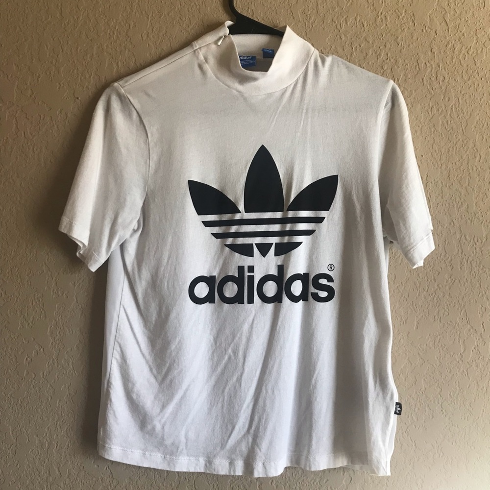 Adidas mock neck tee shirt